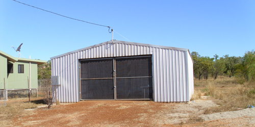 Ready for opening. The community-built Alawa training shed