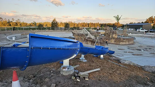 Waterslide under construction